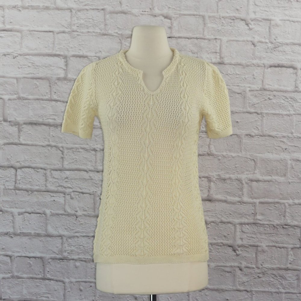 Vintage 80s Crochet Knit Top